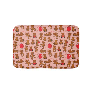 Textuur met Teddy Bears, Hearts Badmat