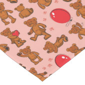 Textuur met Teddy Bears, Hearts Korte Tafelloper (Hoek)