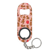 Textuur met Teddy Bears, Hearts Mini Flessenopener (Achterkant)