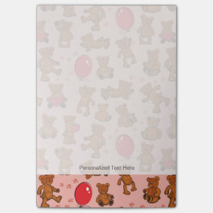 Textuur met Teddy Bears, Hearts Post-it® Notes