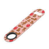 Textuur met Teddy Bears, Hearts Speed Flessenopener (Voorkant Gekanteld)