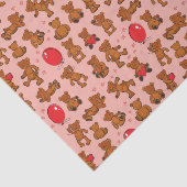 Textuur met Teddy Bears, Hearts Tissuepapier (Detail)
