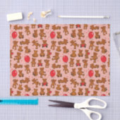 Textuur met Teddy Bears, Hearts Tissuepapier (Craft)