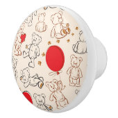 Textuur met Teddy Bears Keramische Knop (Rechts)