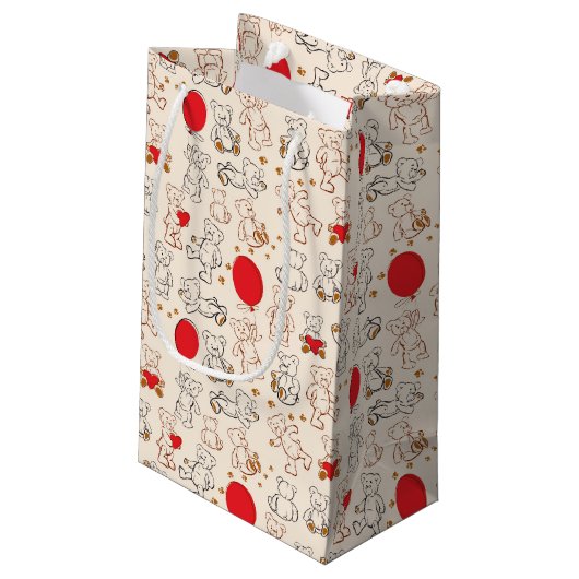 Textuur met Teddy Bears Klein Cadeauzakje (Achterkant Gekanteld)