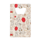 Textuur met Teddy Bears Kredietkaart Flessenopener (Voorkant)