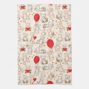 Textuur met Teddy Bears Theedoek