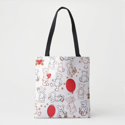 Textuur met Teddy Bears Tote Bag (Voorkant)