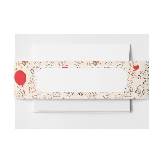 Textuur met Teddy Bears Uitnodigingen Wikkel (Voorkant Voorbeeld)