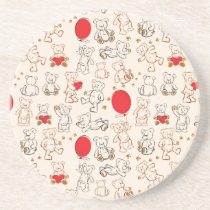 Textuur met Teddy Bears Zandsteen Onderzetter