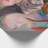 textuur, olieverschildering, kunst, jazz, blauwe p cadeaupapier (Hoek)