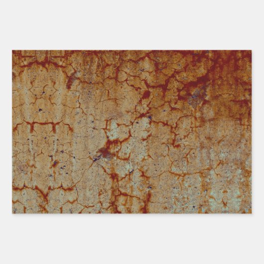Textuur Oranje Rust  Rustic Decoupage Inpakpapier Vel (Voorkant)