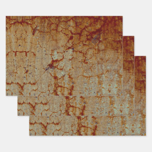 Textuur Oranje Rust  Rustic Decoupage Inpakpapier Vel