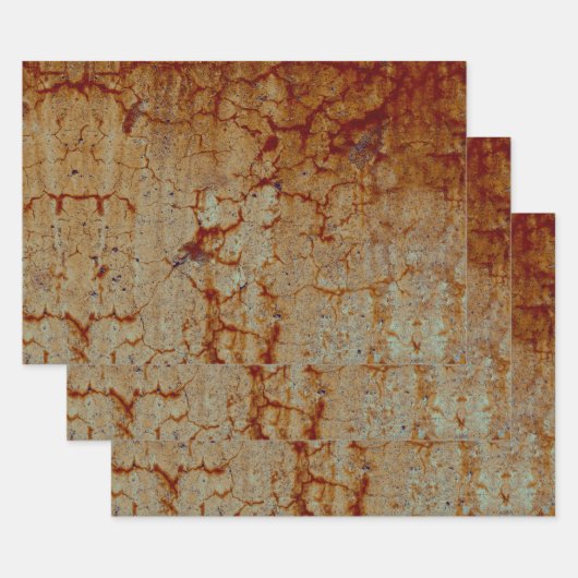 Textuur Oranje Rust  Rustic Decoupage Inpakpapier Vel (Set)