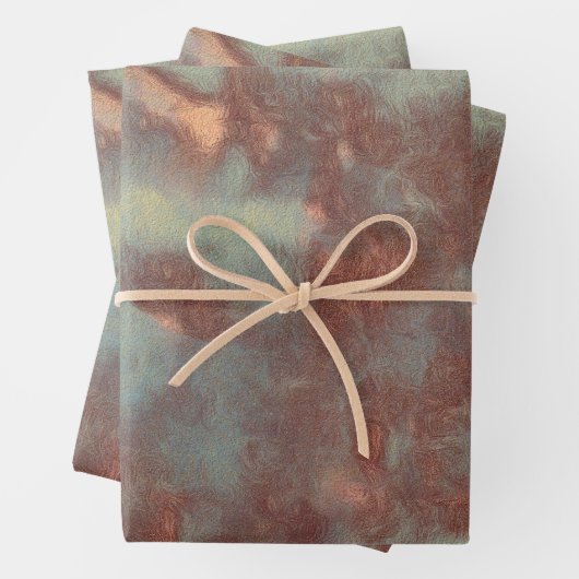 Textuur Rustic Blauwgroen Bruin Land Abstract Inpakpapier Vel (In situ)