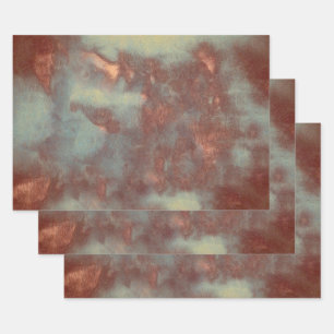 Textuur Rustic Blauwgroen Bruin Land Abstract Inpakpapier Vel