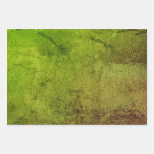 Textuur  Rustic Green Brown Grunge Pattern Inpakpapier Vel (Voorkant)