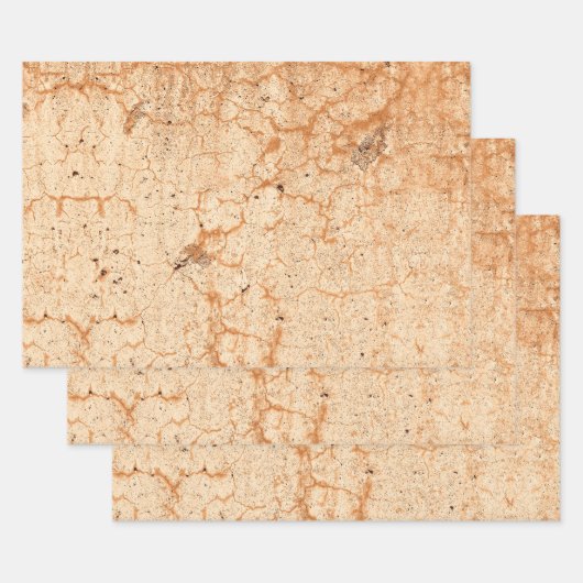 Textuur Tan  Antiek Rustic-ontkoppeling Inpakpapier Vel (Set)