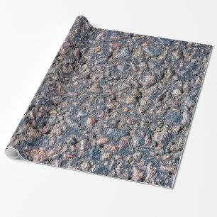 textuur van asfalt en keeltjes cadeaupapier