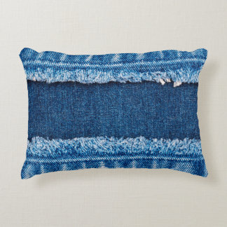 textuur van blauwe denim jeans accent kussen