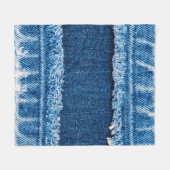 textuur van blauwe denim jeans fleece deken (Voorkant (Horizontaal))