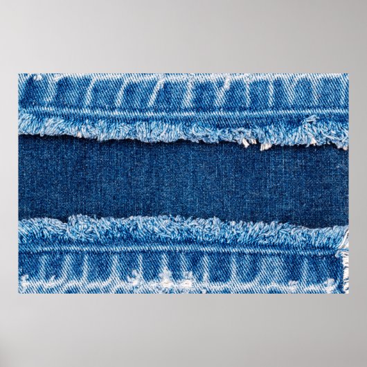 textuur van blauwe denim jeans poster (Voorkant)