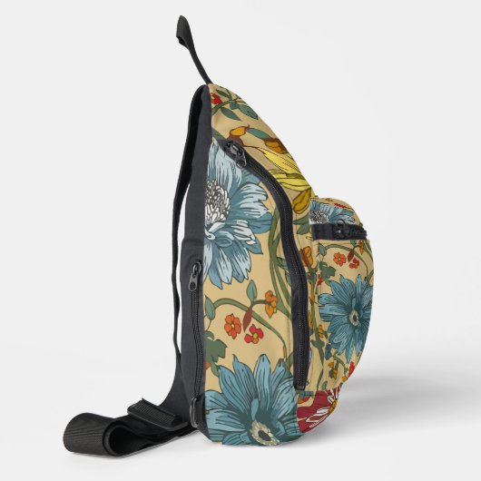 Textuur van bloemen sling bag (Links)