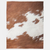 textuur van bruin en wit koeienhuid fleece deken (Voorkant)