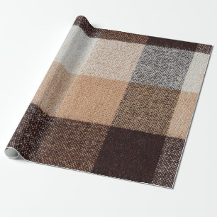 textuur van bruin gevriesdroogde wolvlies. tartan  cadeaupapier