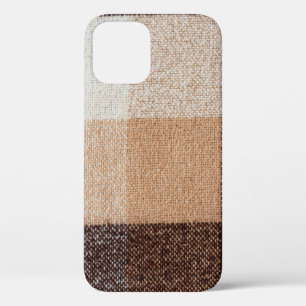 textuur van bruin gevriesdroogde wolvlies. tartan iPhone 12 hoesje