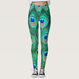 textuur van de leggings-pauw-plumage leggings
