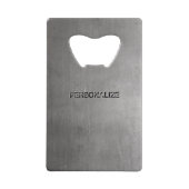 Textuur van geborsteld metaal kredietkaart flessenopener (Voorkant)