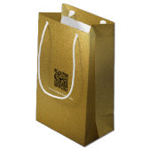 Textuur van goudpenseel Bord QR-code Klein Cadeauzakje (Achterkant Gekanteld)