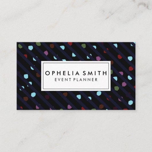 Textuur van grafische stripes en Stippen Visitekaartje (Voorkant)