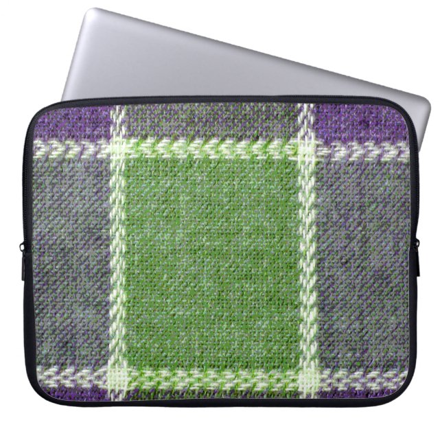 Textuur van groene en Paarse glaswol Laptop Sleeve (Voorkant)