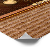 textuur van het deelvenster radioreset retro-muzi poster (Hoek)