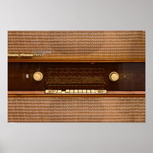 textuur van het deelvenster radioreset retro-muzi poster (Voorkant)