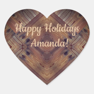 textuur van hout, natuurlijke achtergrondstructuur hart sticker