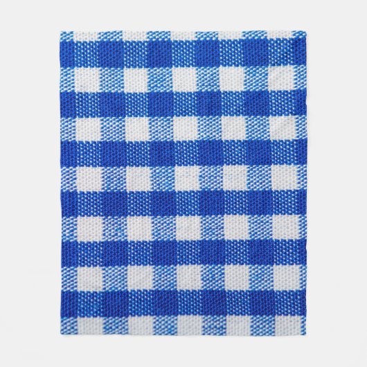 textuur van katoenweefsel, blauw ingecheckt fleece deken (Voorkant)