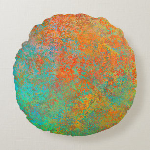 textuur van koper en turquoise rond kussen