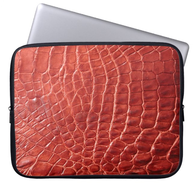 textuur van krokodilleder laptop sleeve (Voorkant)