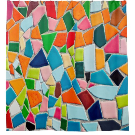 textuur van mozaïektegels sjabloon douchegordijn (Voorkant)