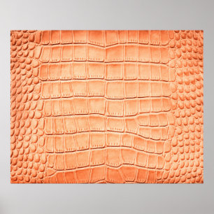 textuur van Oranje reptielleder Poster