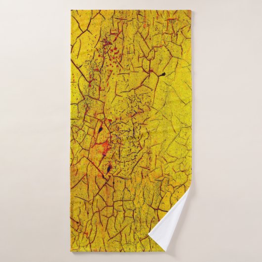 Textuur van oude gele verfgekraakte abstracte verf badhanddoek (Badhanddoek)