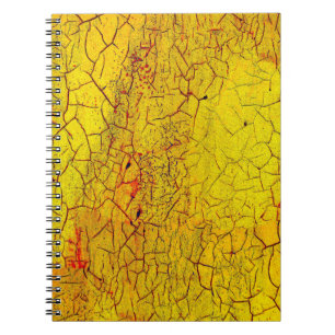 Textuur van oude gele verfgekraakte abstracte verf notitieboek