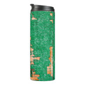 Textuur van oude houten omheining met schuurverf.  thermosbeker (Geroteerd rechts)