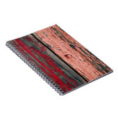 Textuur van oude houten omheining, rood en oraal g notitieboek (Rechterzijde)