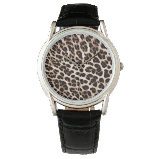 textuur van pelsdieren schil cheetah leopard horloge (Voorkant)