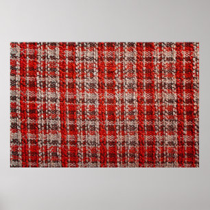Textuur van rode tartan stof nuttig als achtergron poster