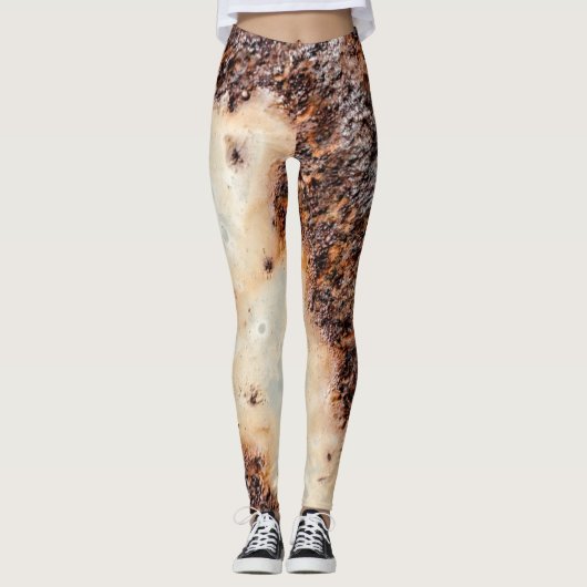 textuur van roodbruin roestvrij metaal leggings (Voorkant)